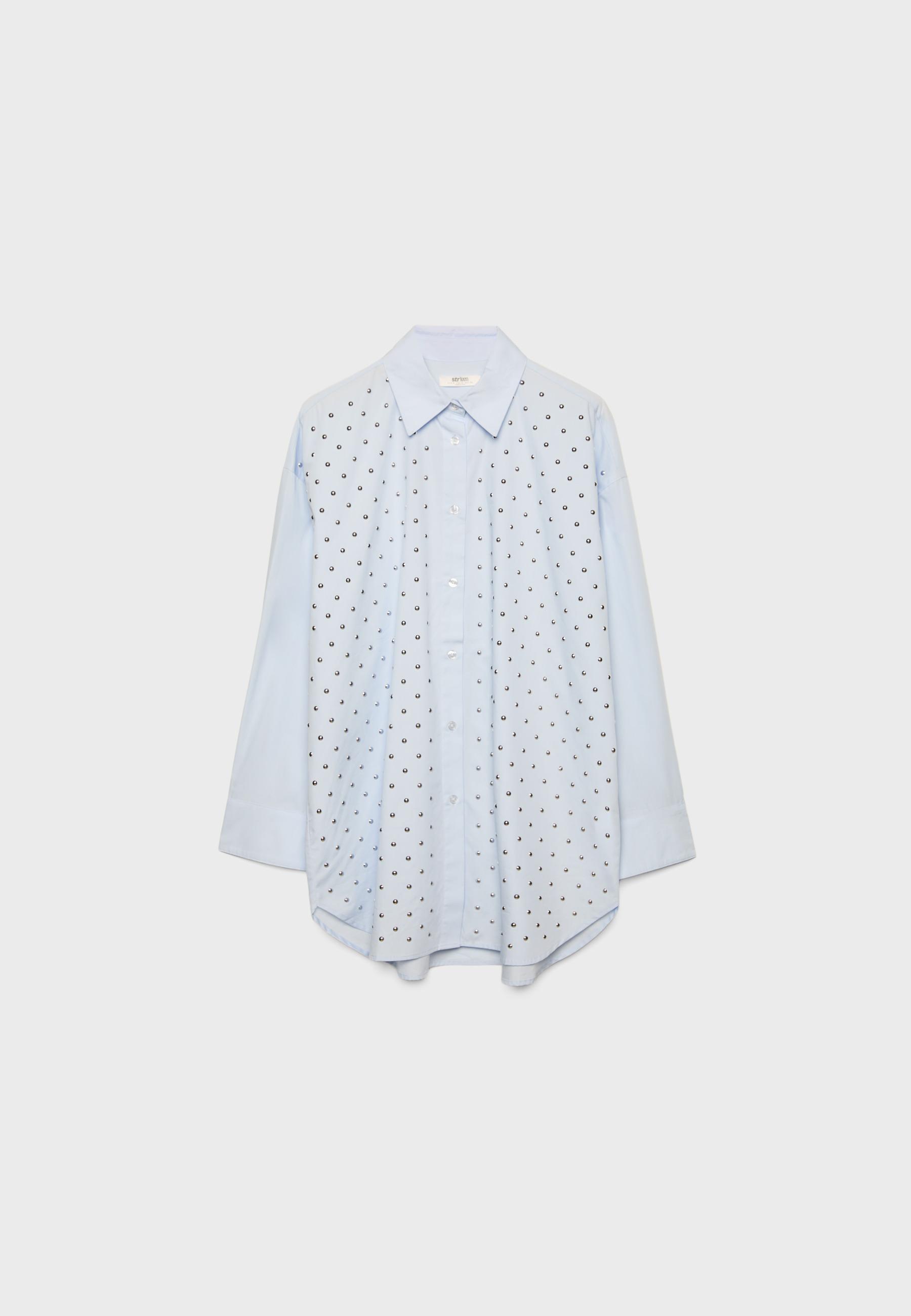 Oversize stud shirt — Sky blue