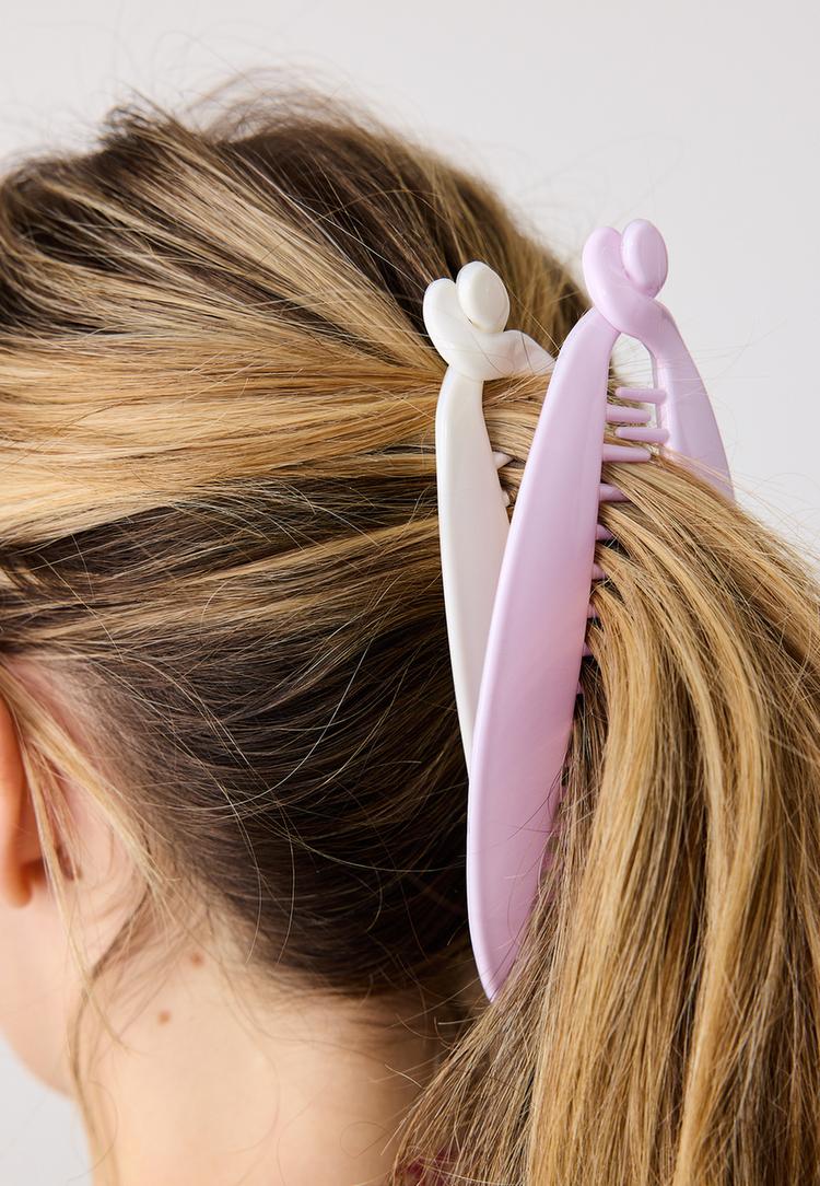 Stradivarius Σετ 2 Μπαρετες Μαλλιων Μπανανα Ανοιχτό Ροζ Os φωτογραφία