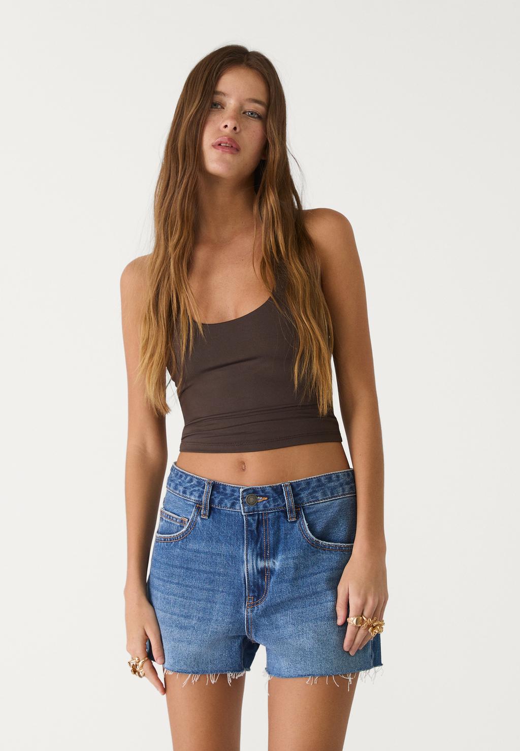 Shorts denim low rise