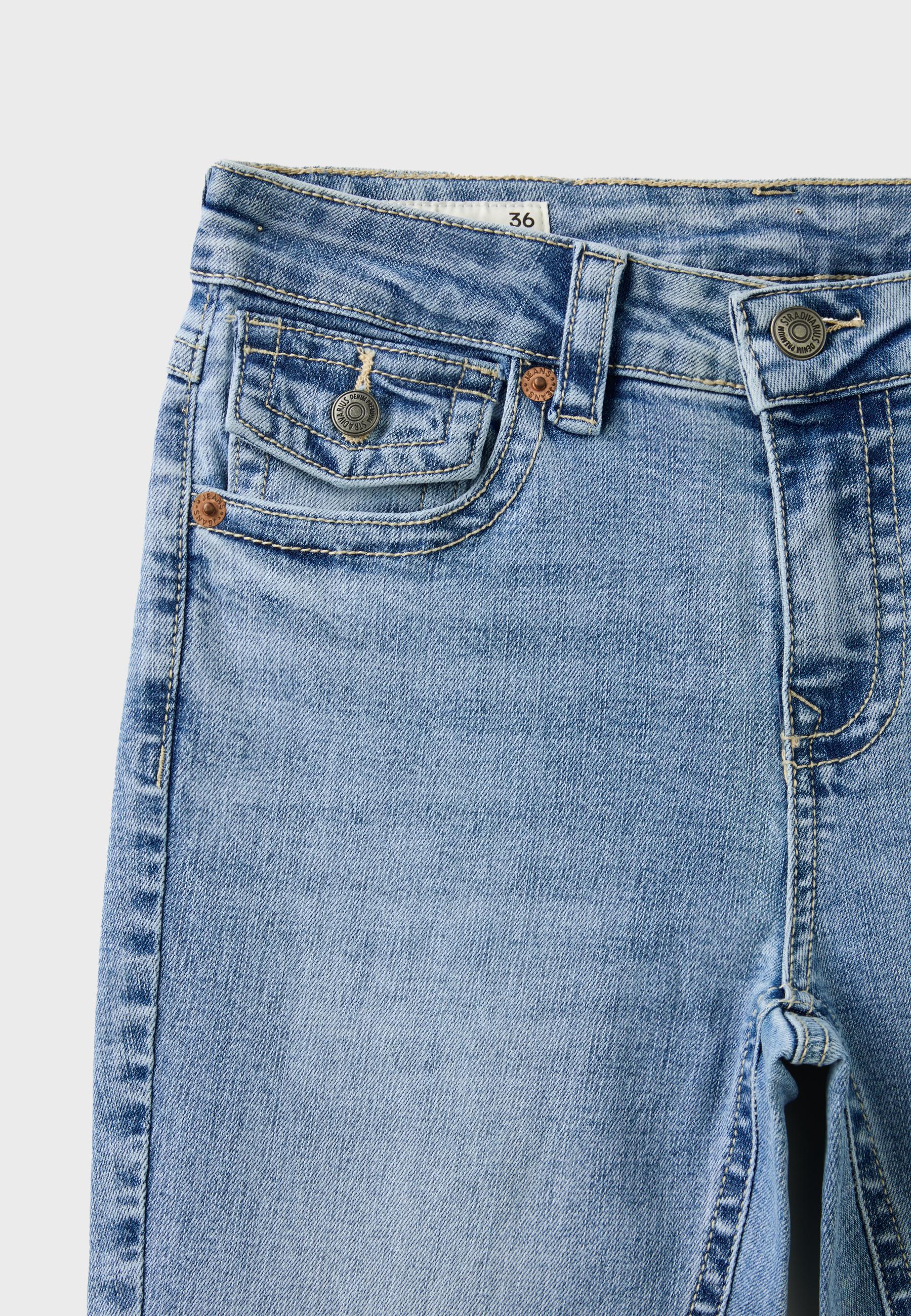 D04 Düşük Bel Çan Paça Jean - Görsel 9