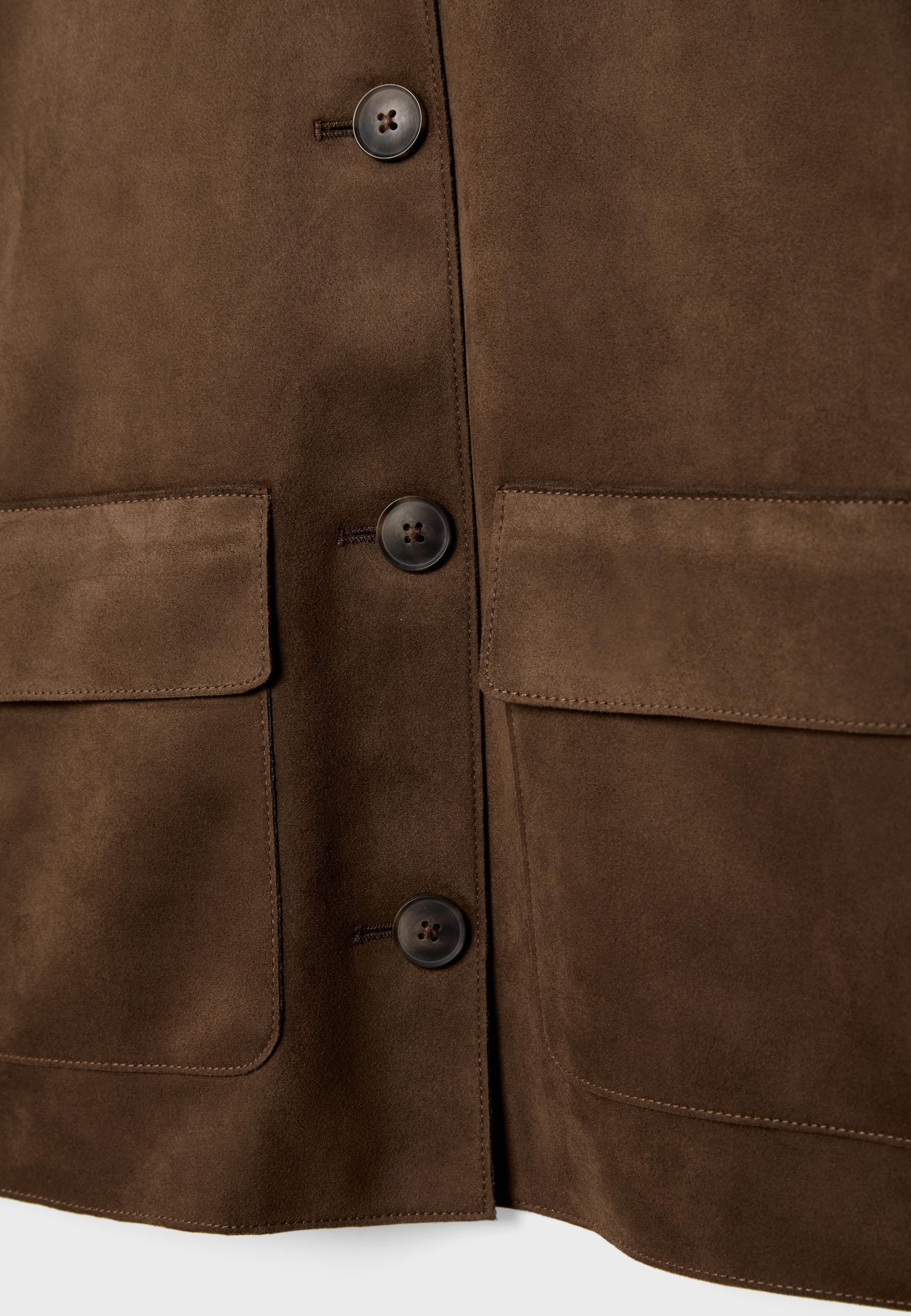 Suni süet cepli ceket - Görsel 9