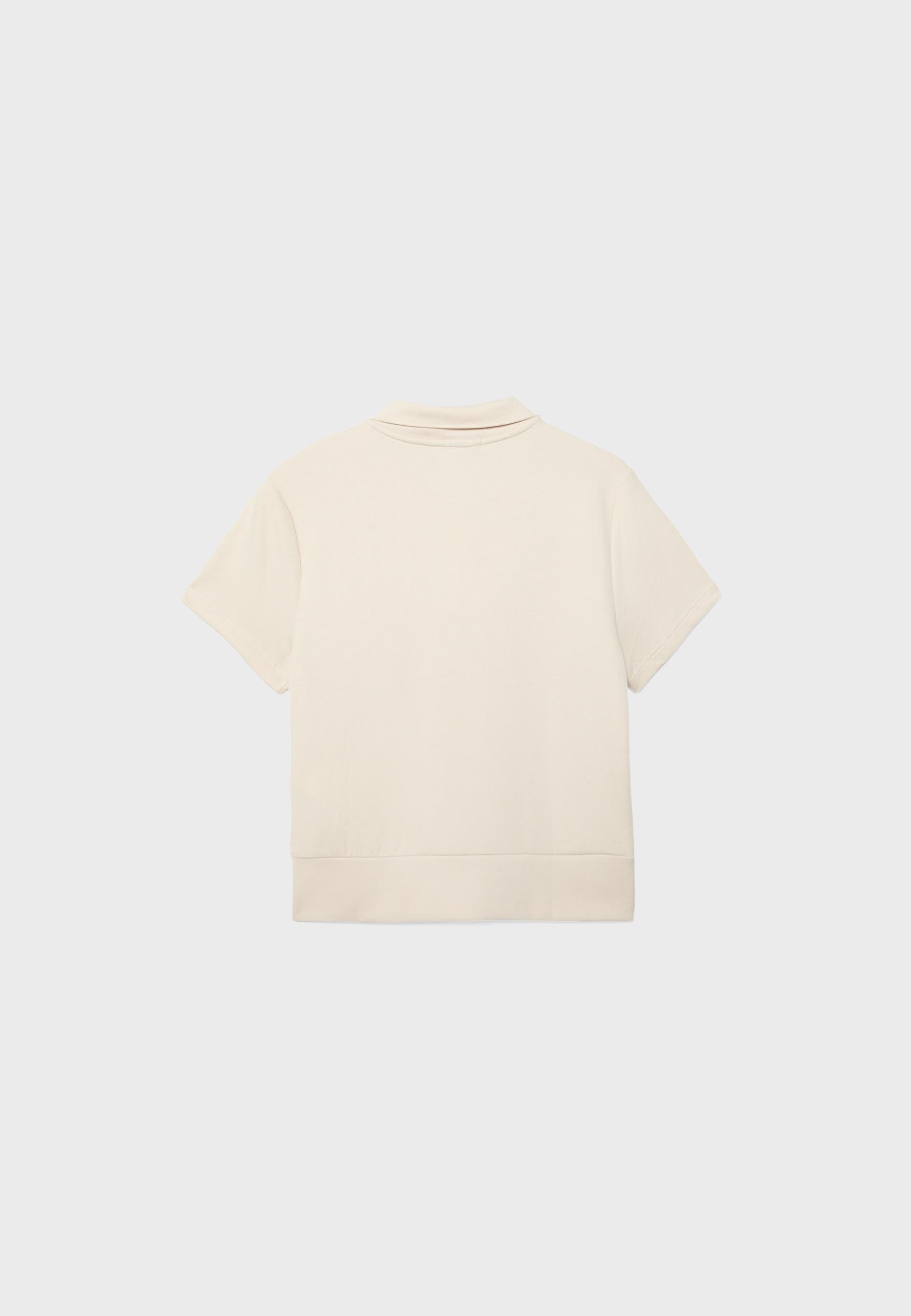 Short sleeve polo T-shirt — Stone