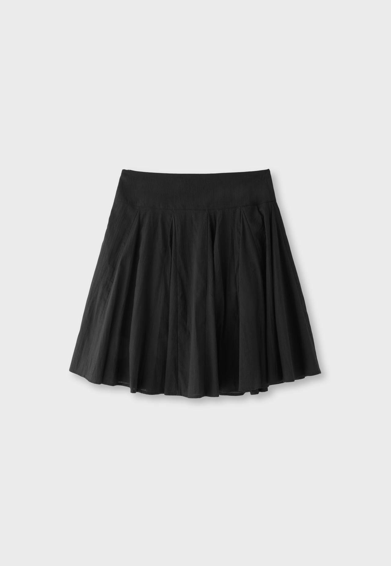 Box pleat midi skirt — Black