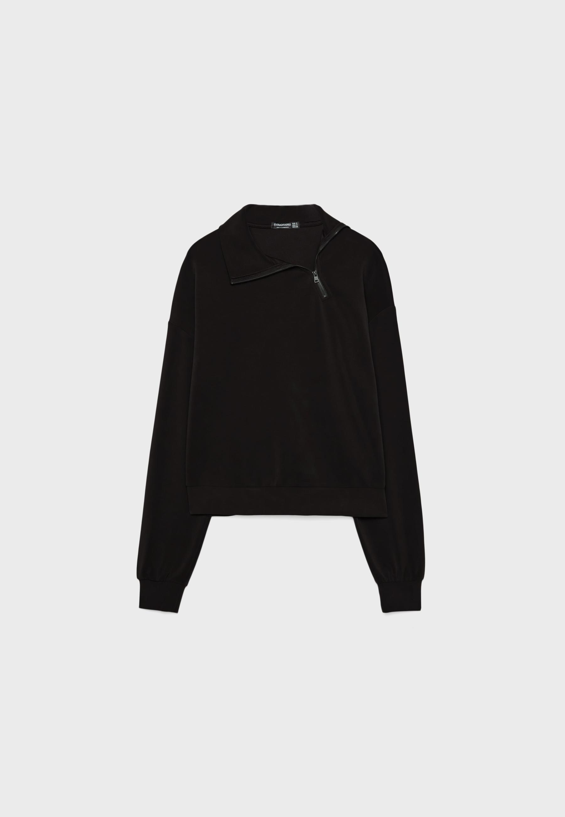 Soft-touch sweatshirt with side zip