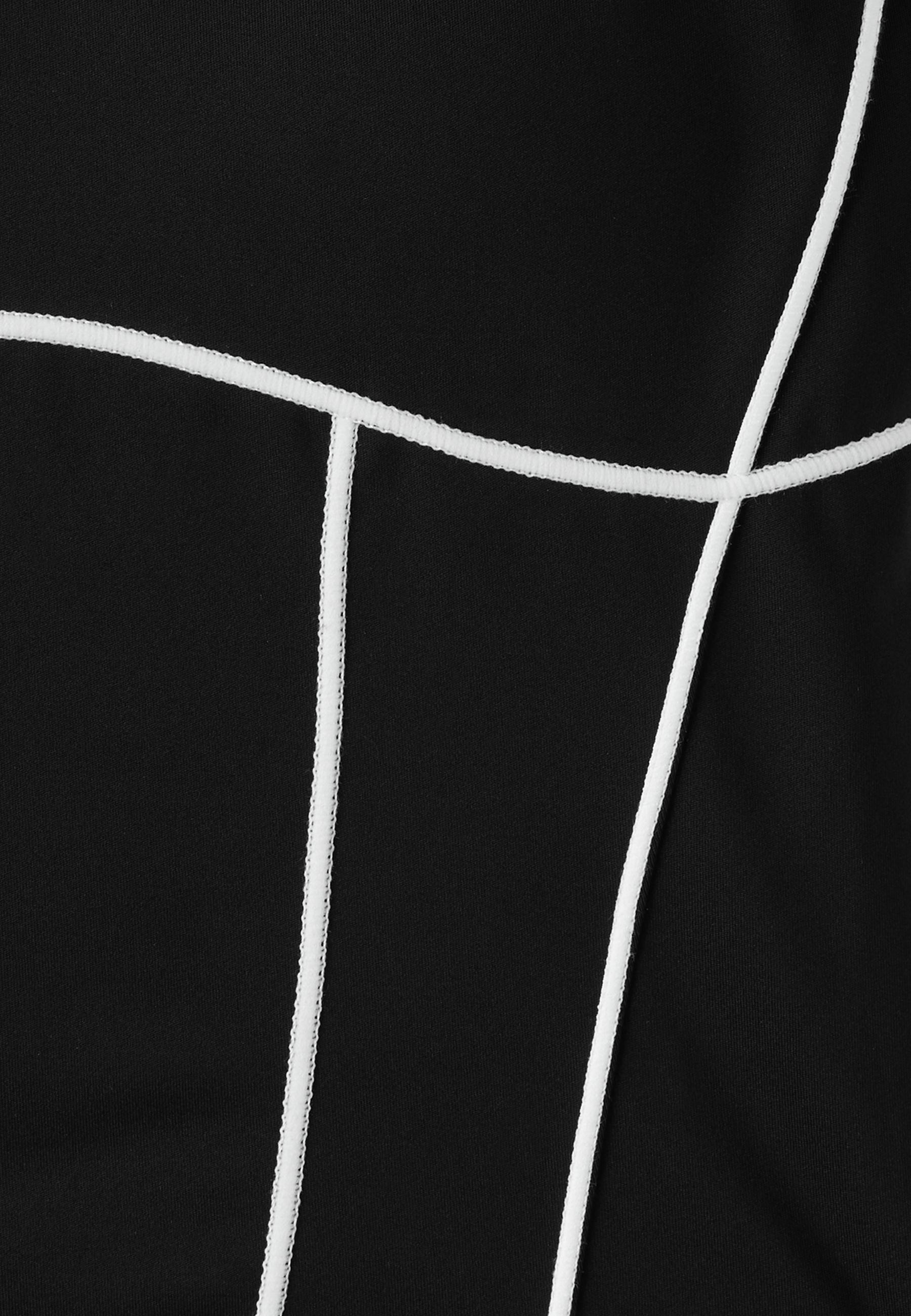 Contrast piping crop top — Black