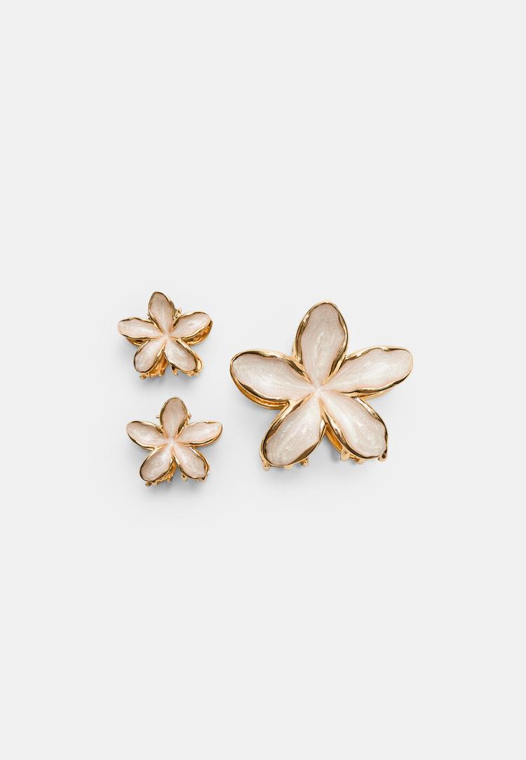 conjunto de 3 molas de flor