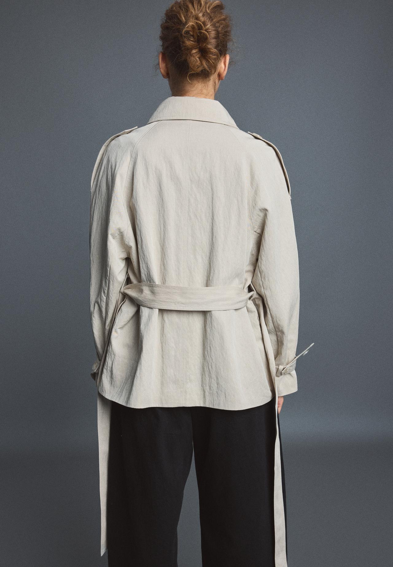 High neck trench coat — Beige