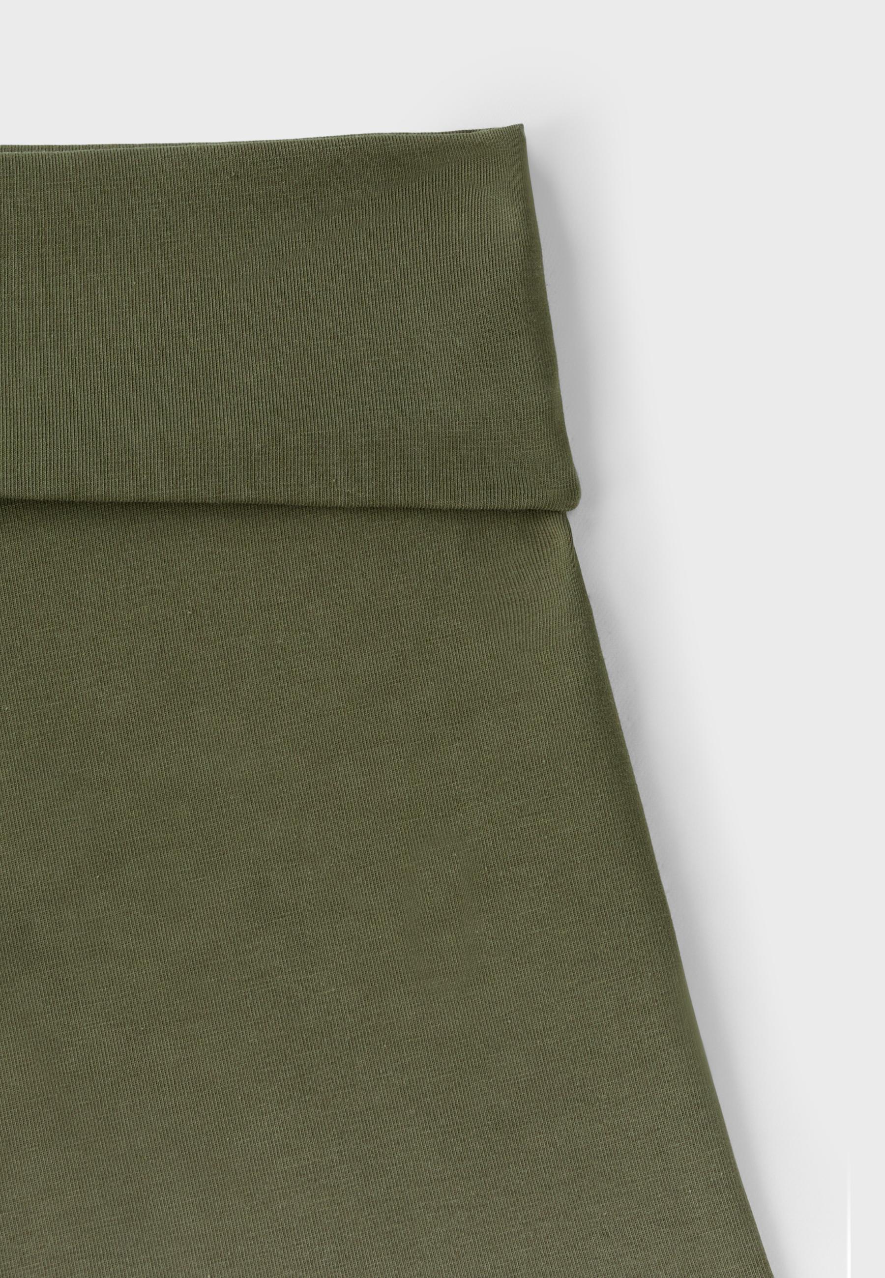 Fold-over mini shorts — Khaki
