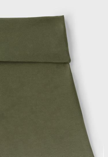 Turn-up mini shorts — Khaki 9