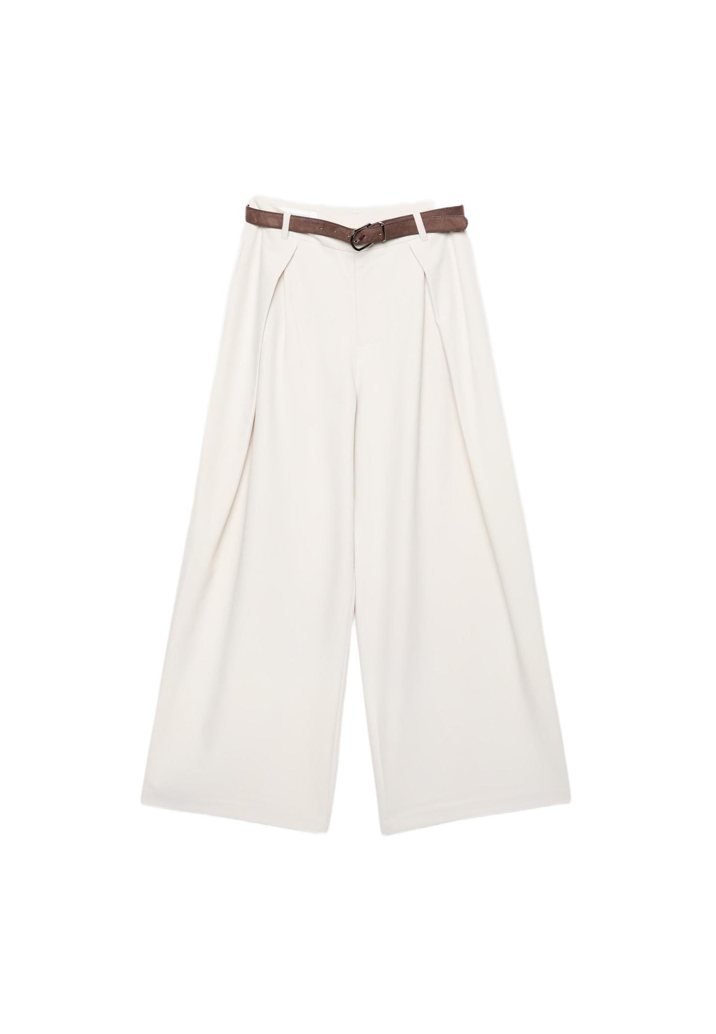 Maxi pensli kemerli pantolon - Görsel 10