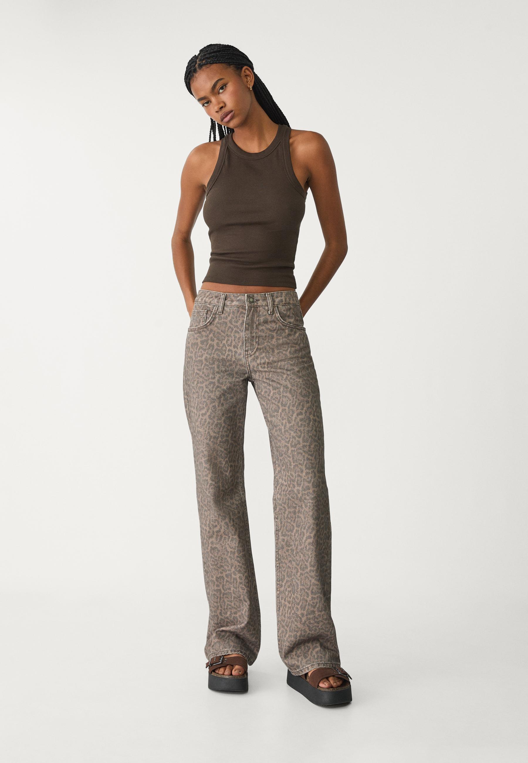 Straight leopard print trousers - Women's fashion