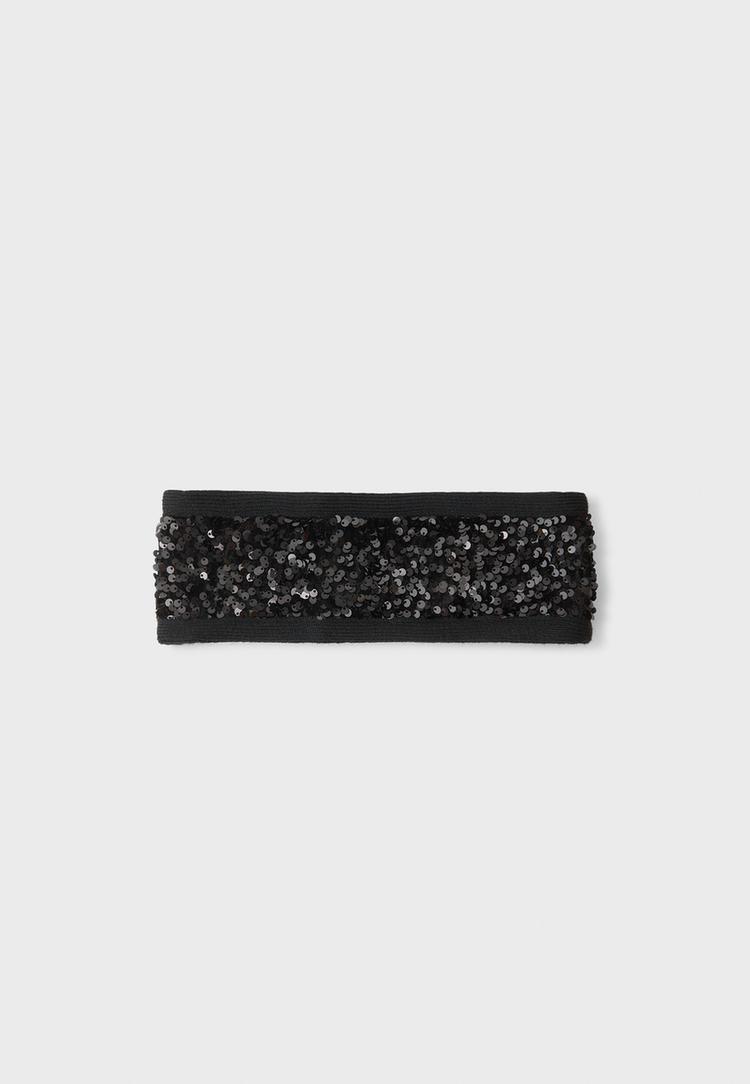 Stradivarius Bentiță Cu Paiete Negru Os