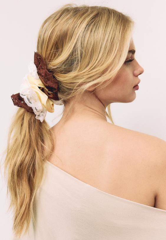 set di 2 elastici per capelli in pizzo