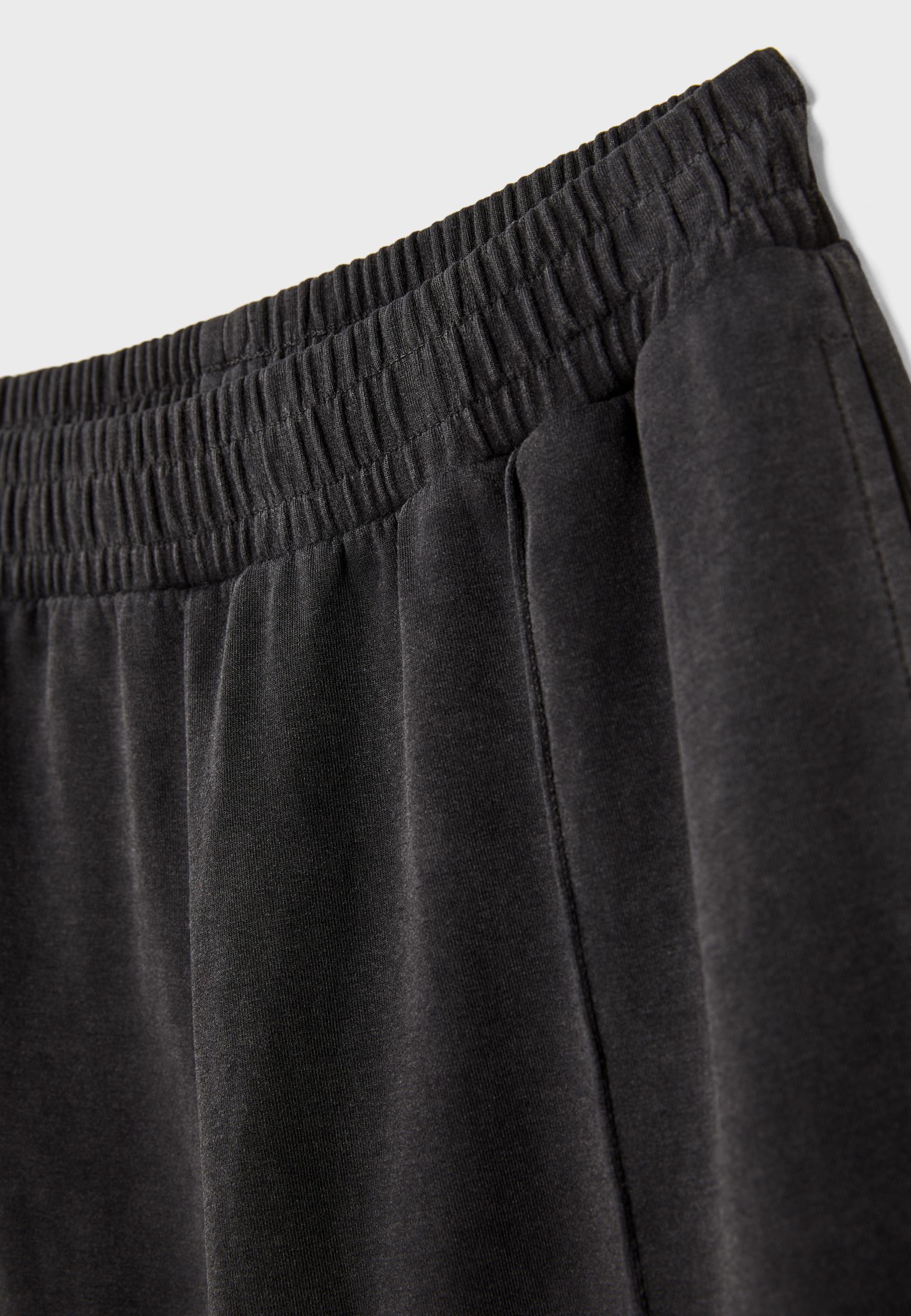 Soft-touch interlock jogger trousers — Dark grey