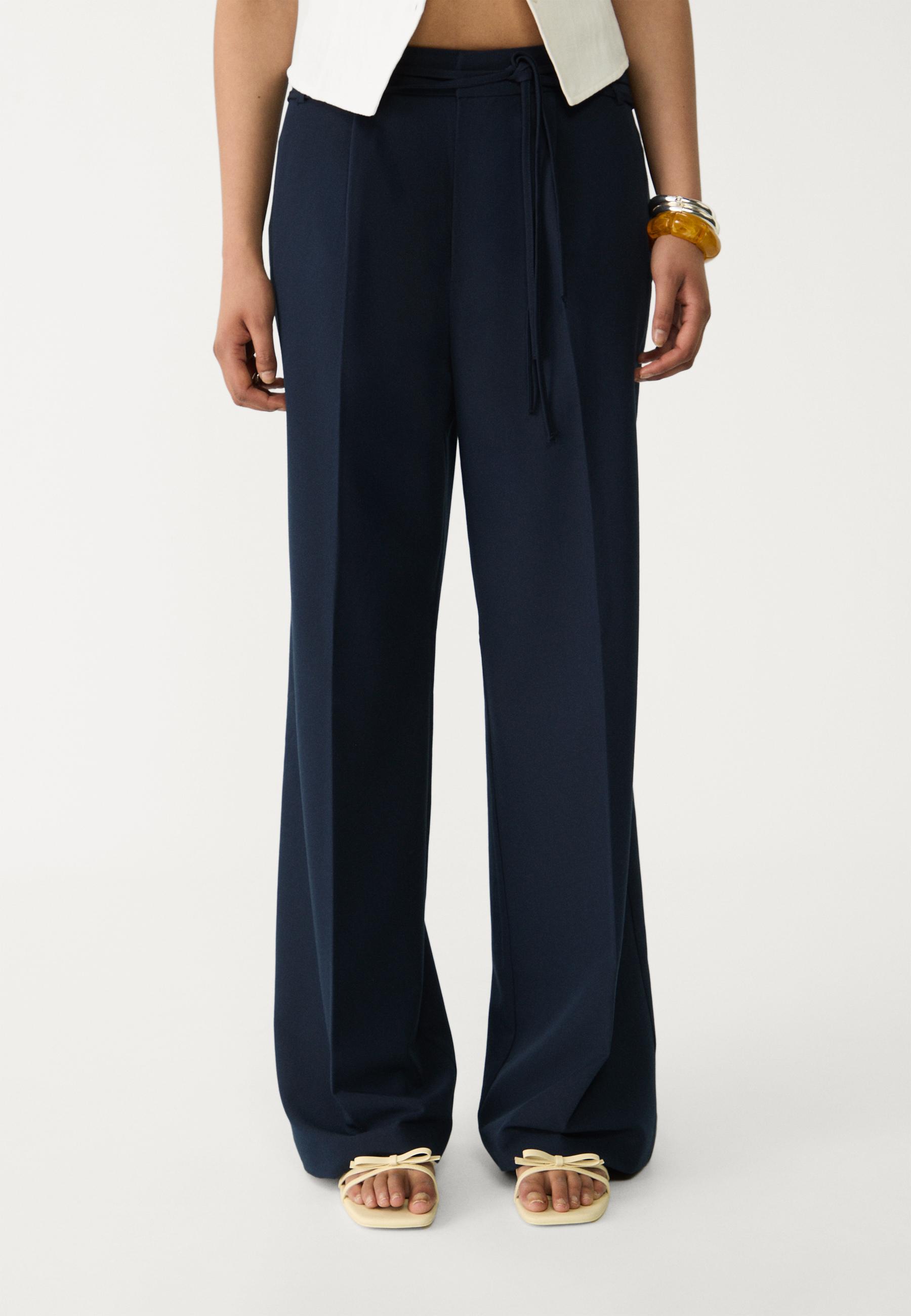 Super wide-leg trousers with belts - Women's fashion Super wide-leg trousers with belts - Women's fashion