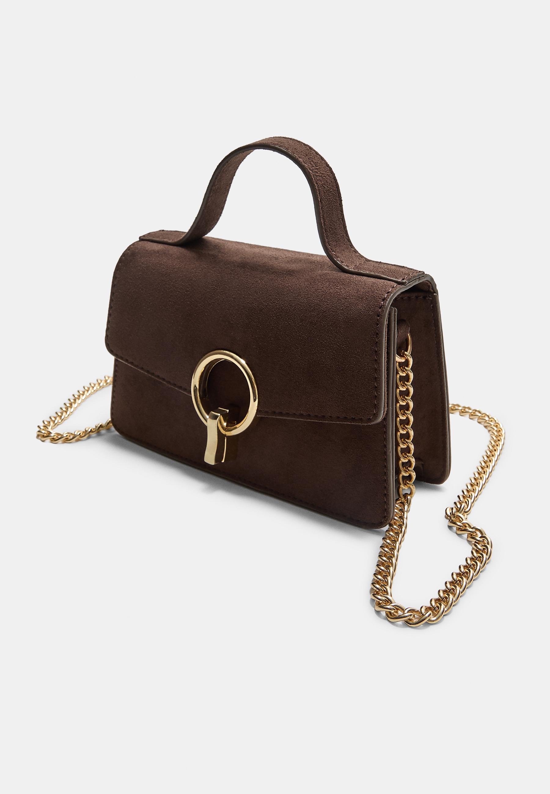 Yuvarlak kapamalı omuz çantası