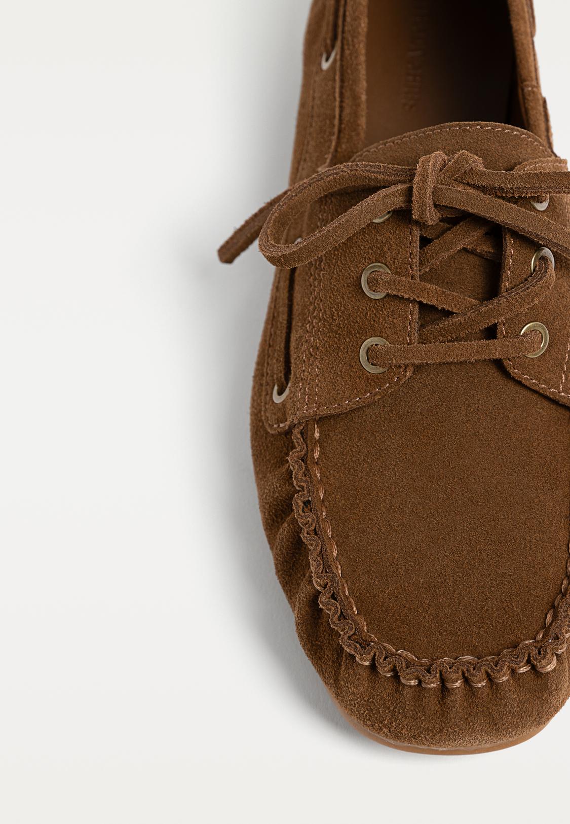 Femme Cuir Mocassin Femme A Lacet Mocassin à Lacets à Semelles