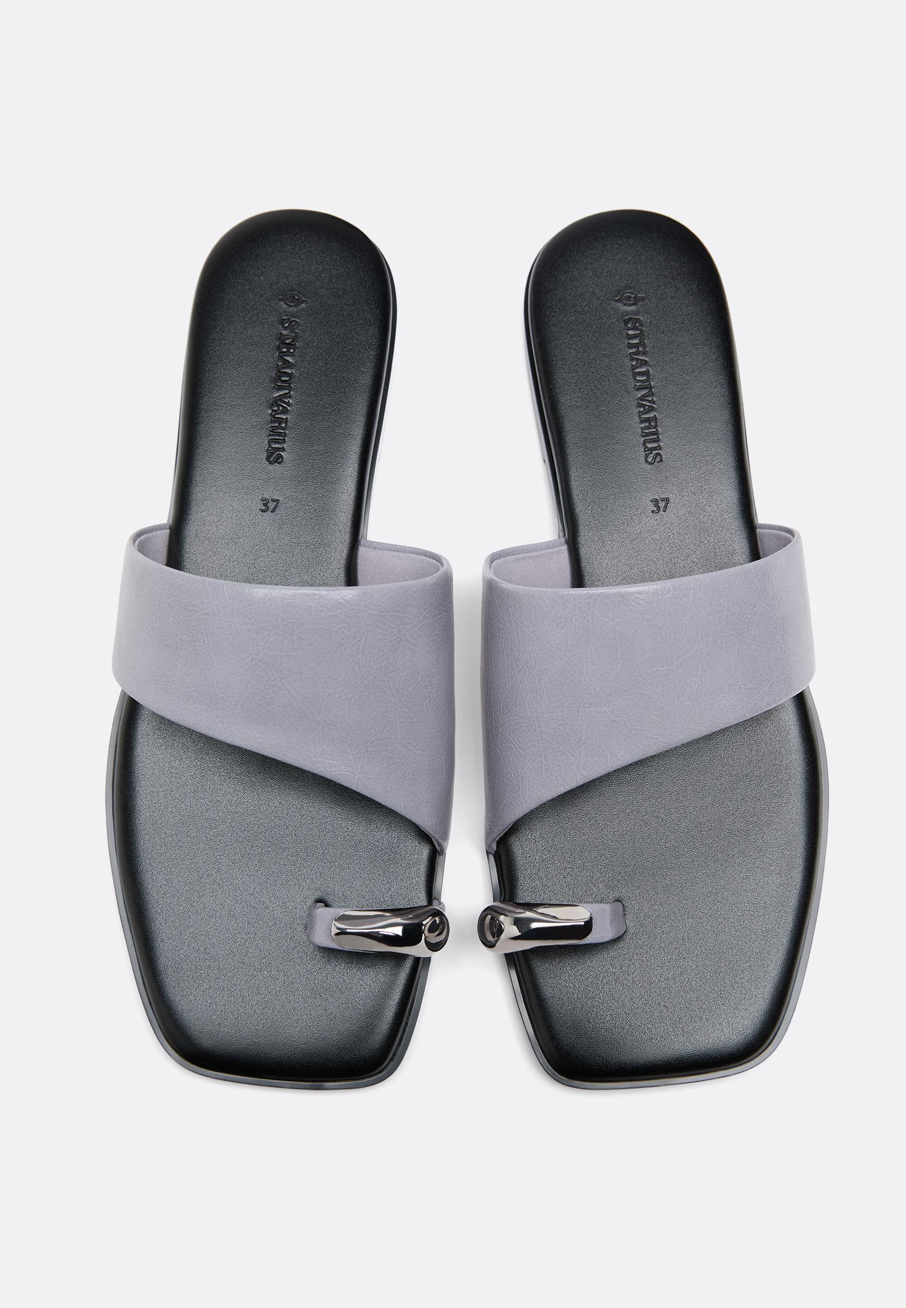 Flat slider sandals — BLUE