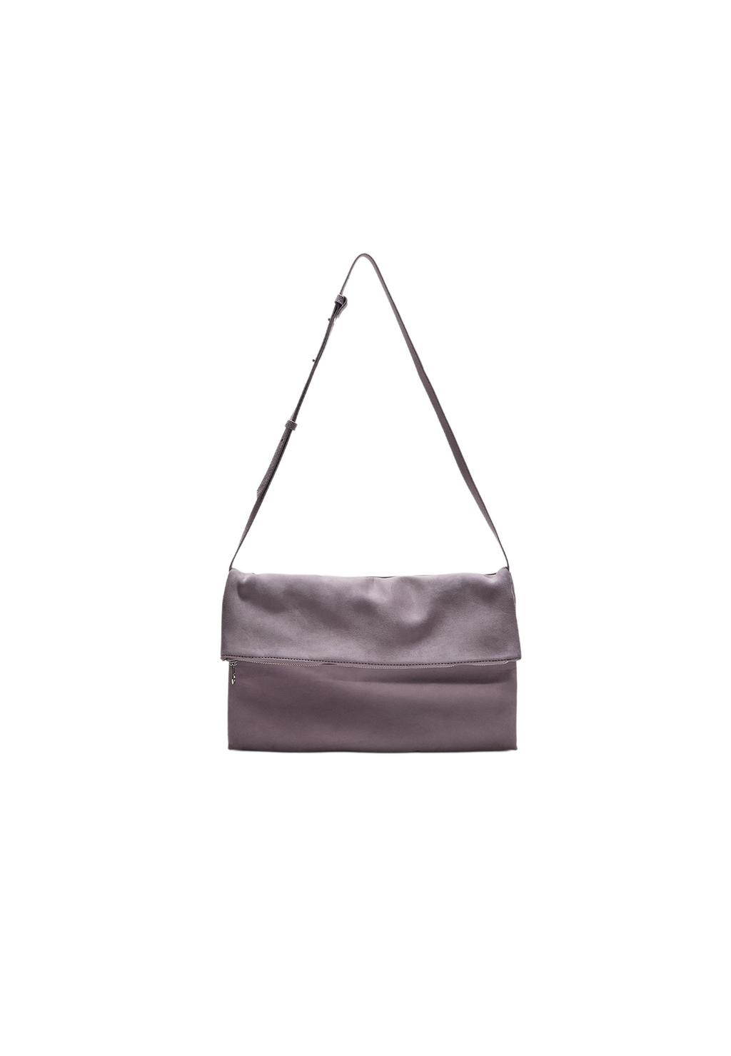 Borsa clutch maxi effetto camoscio