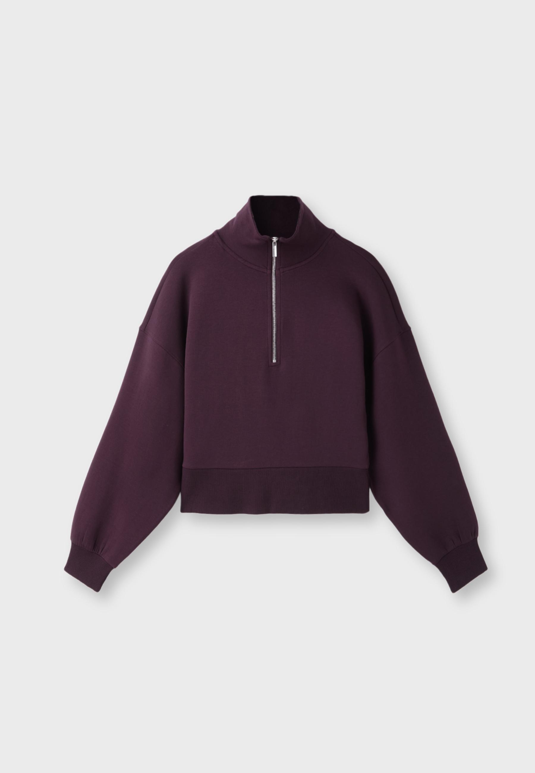 B10 Zip-up sweatshirt with collar — Dark purple