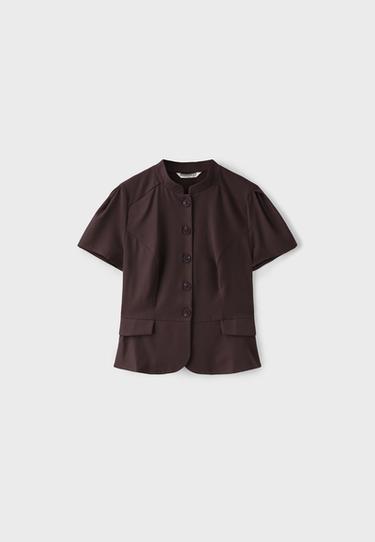 Fitted short sleeve shirt — Brown 7