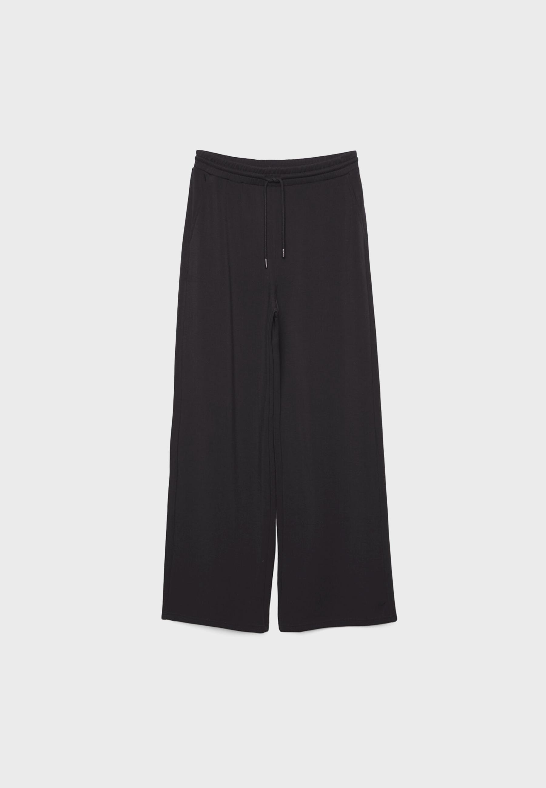 Soft-touch palazzo joggers — Black (alternate view)