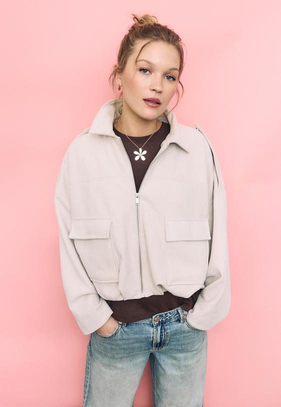 giubbotto a palloncino effetto camoscio