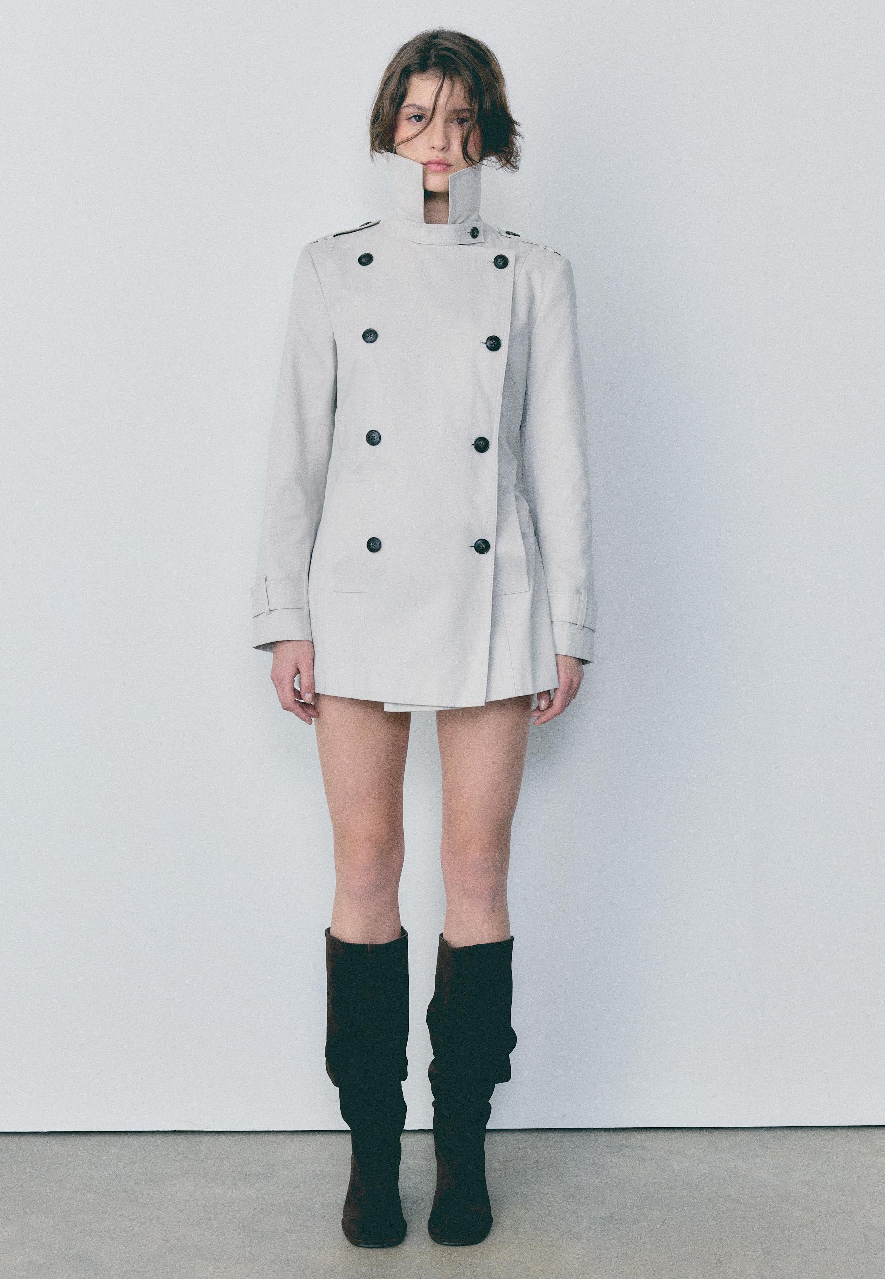 Basic short trench coat - Women's fashion | Stradivarius Romania