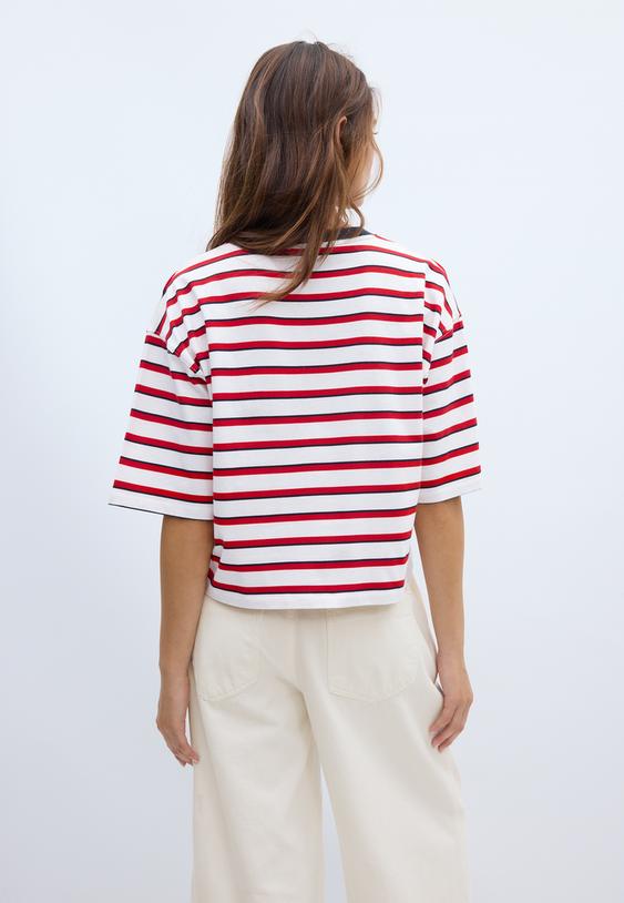 camiseta manga corta rayas estampado