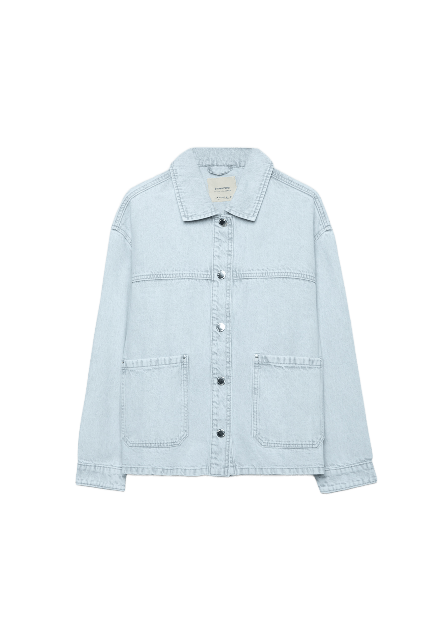 Denim jacket with pockets — LIGHT GREY DENIM WASH