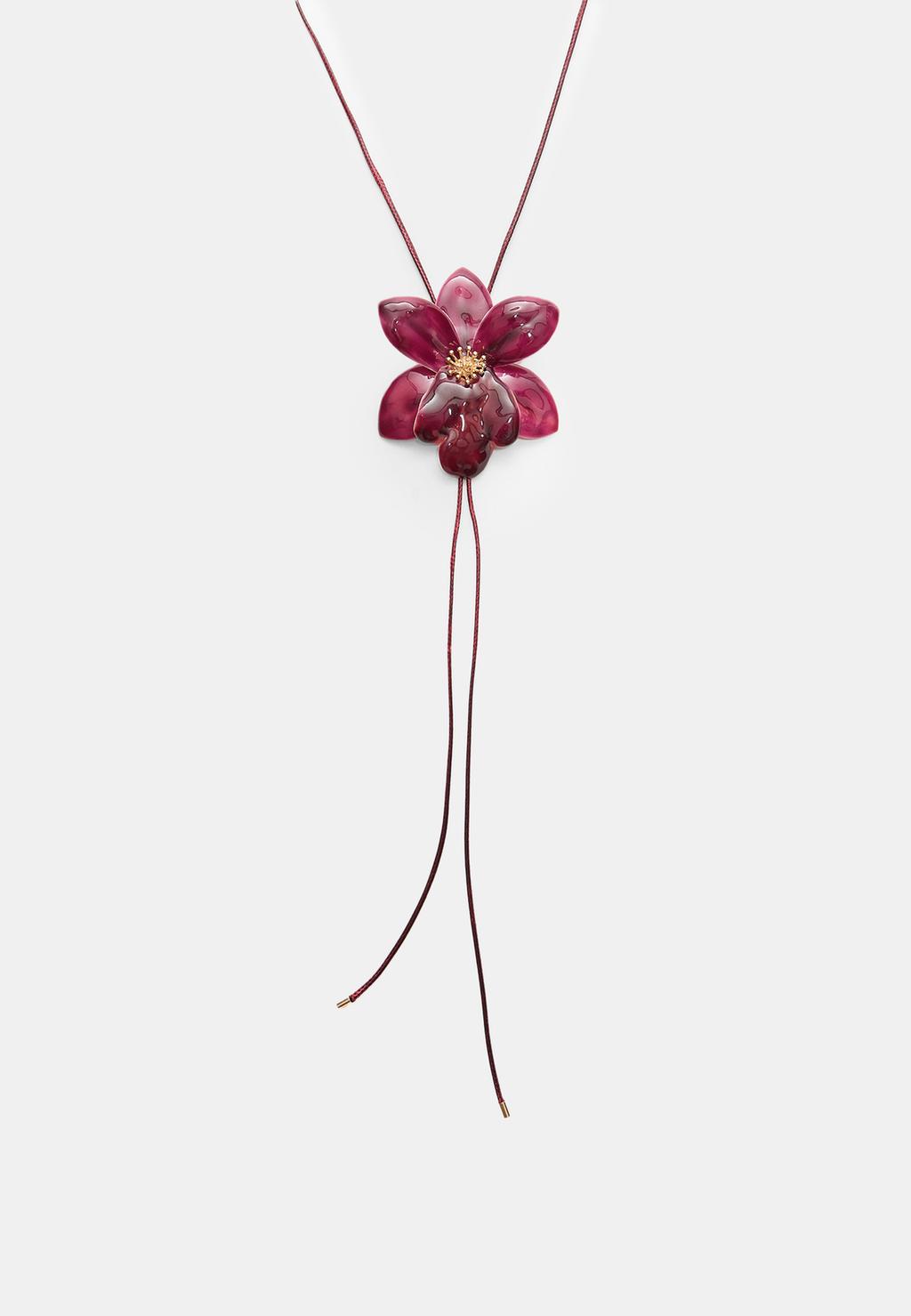 Collar cordón flor orquídea