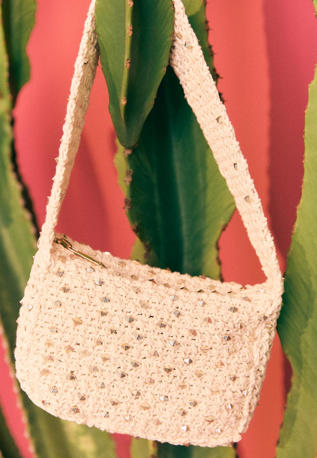 Bolso hombro crochet beads