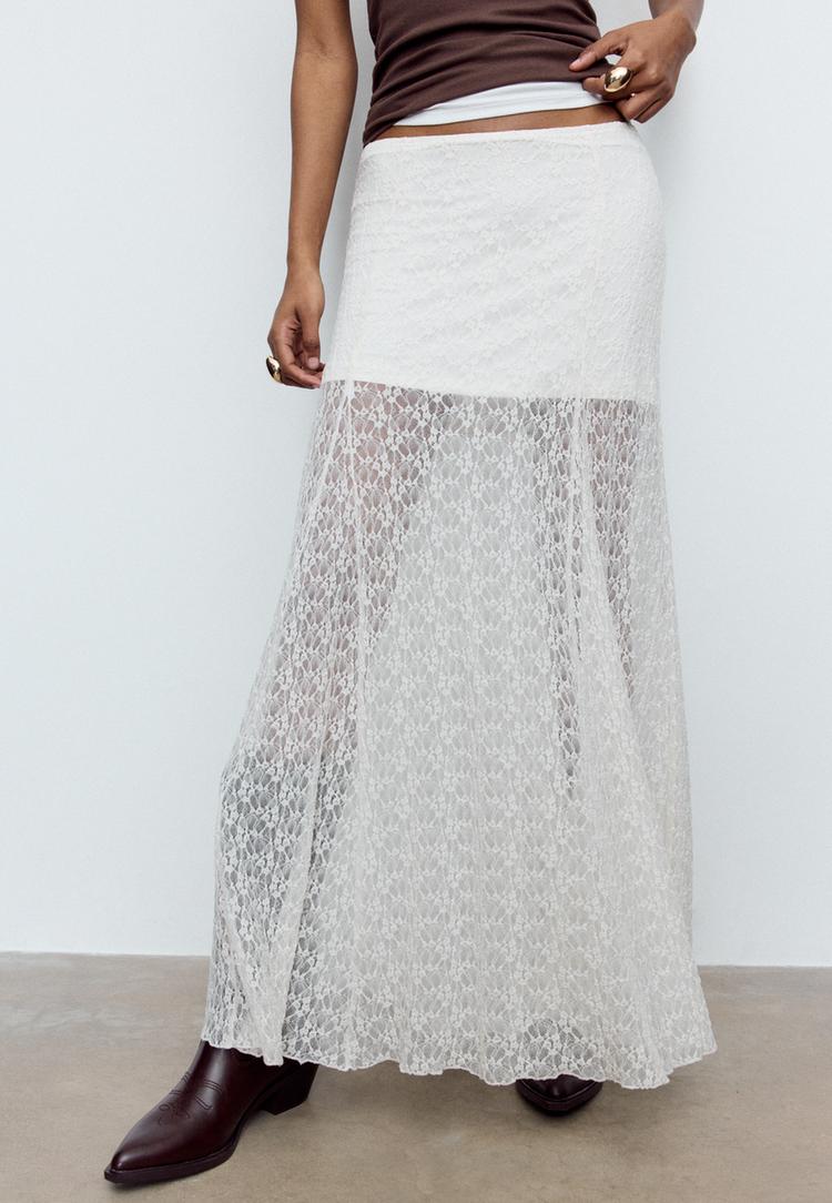 falda midi encaje