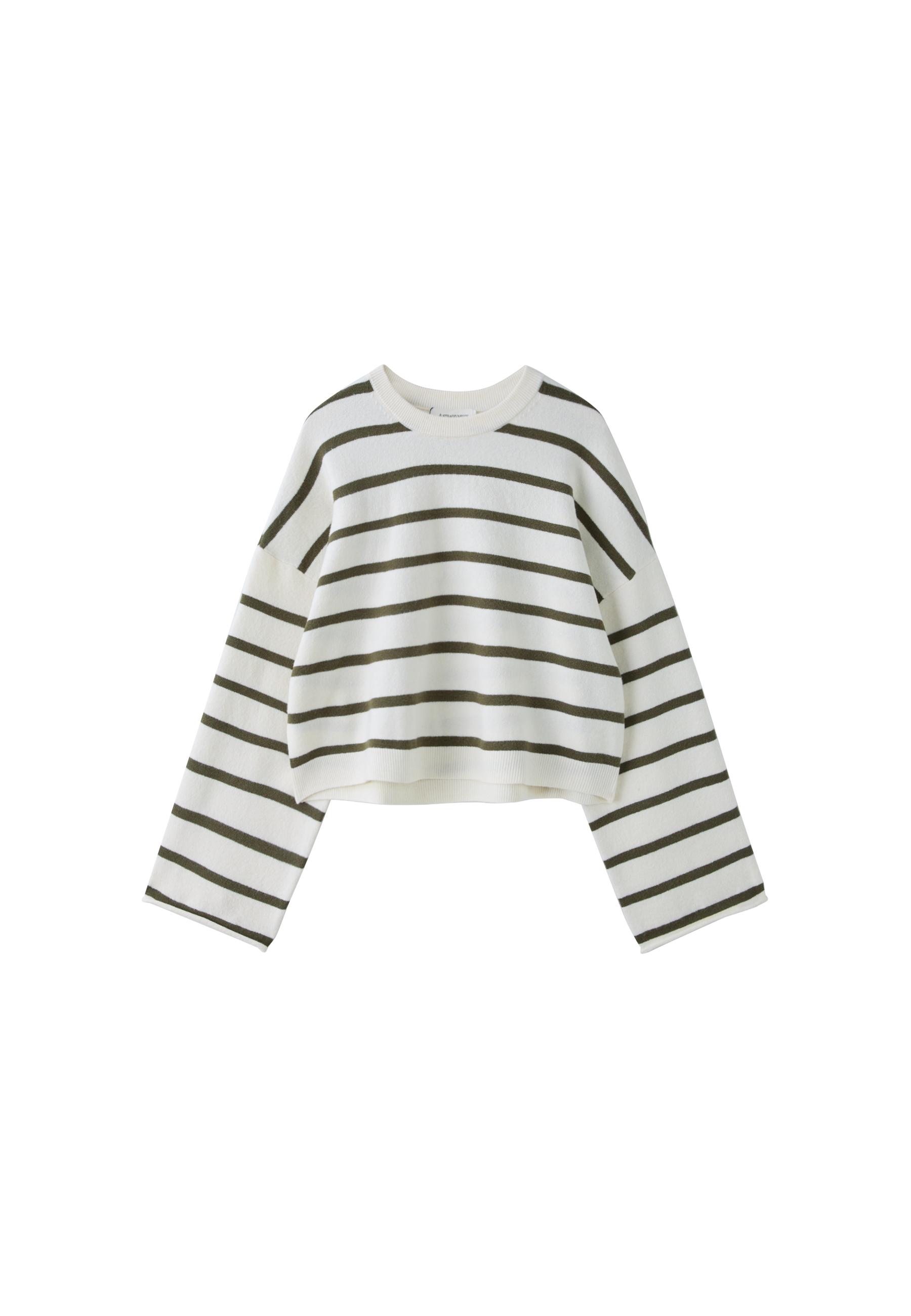 Wide sleeve cropped knit jumper — Vanilla