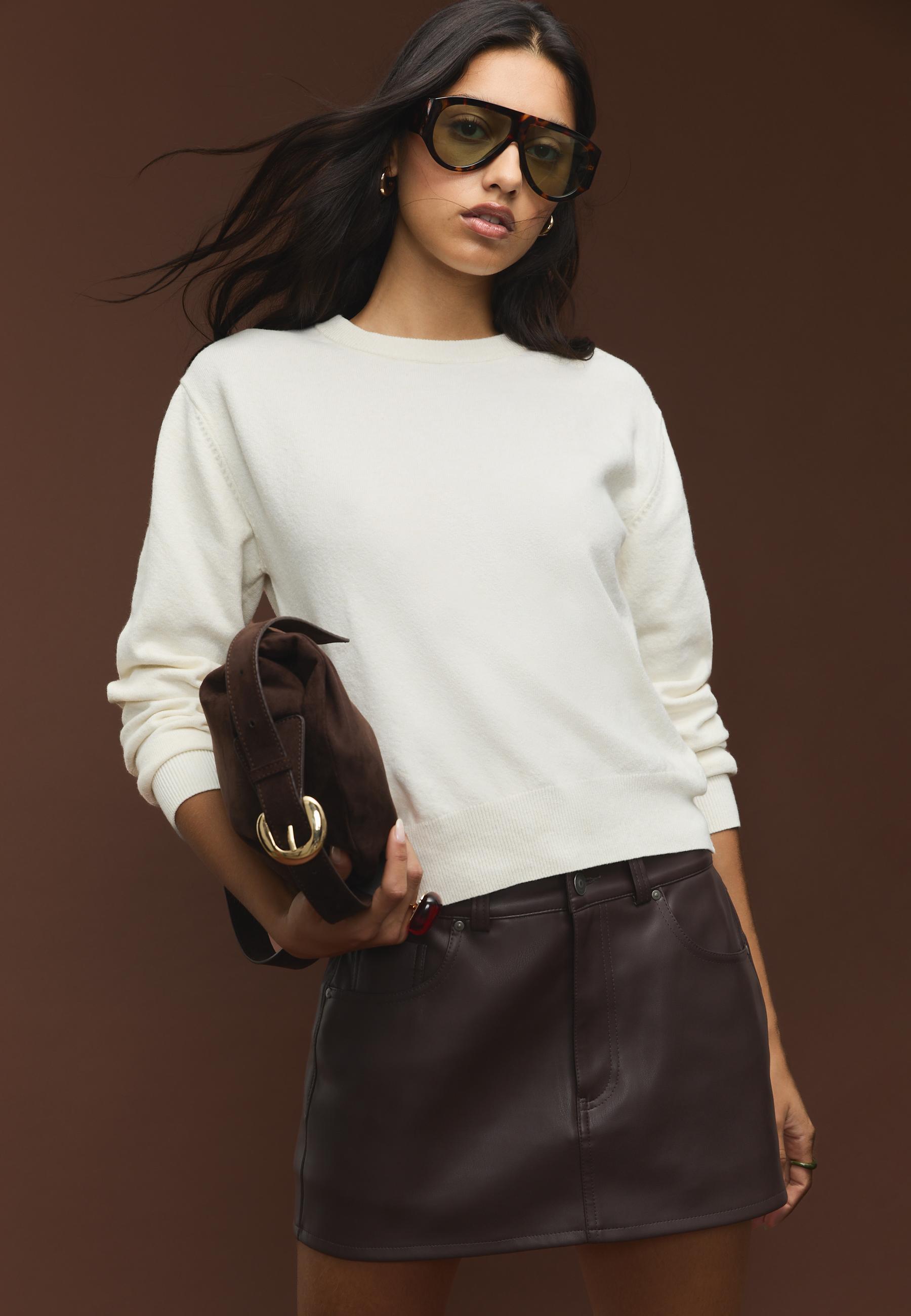 Soft-Touch Basic Knitted Jumper — Ecru
