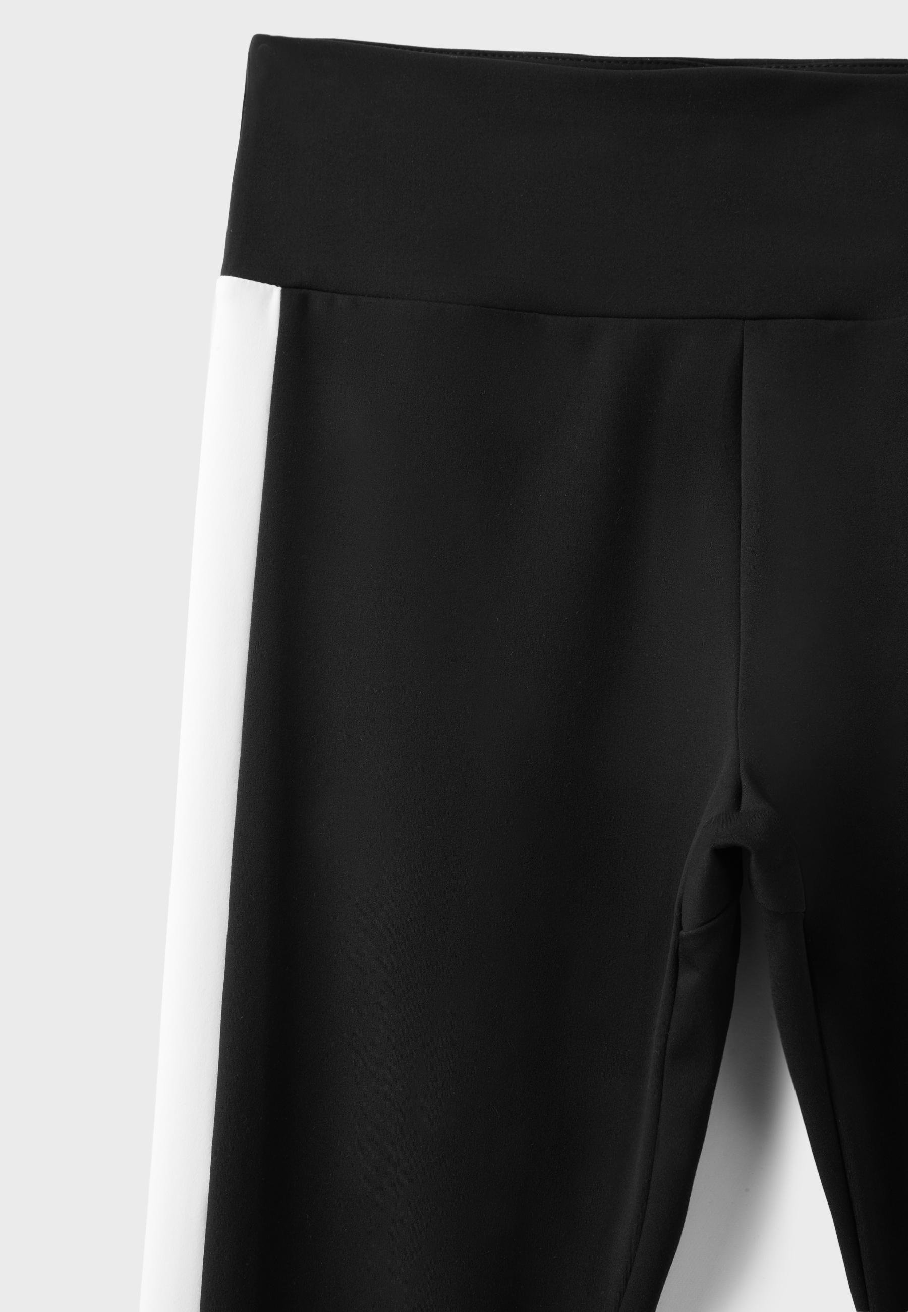 Side-stripe leggings — Black