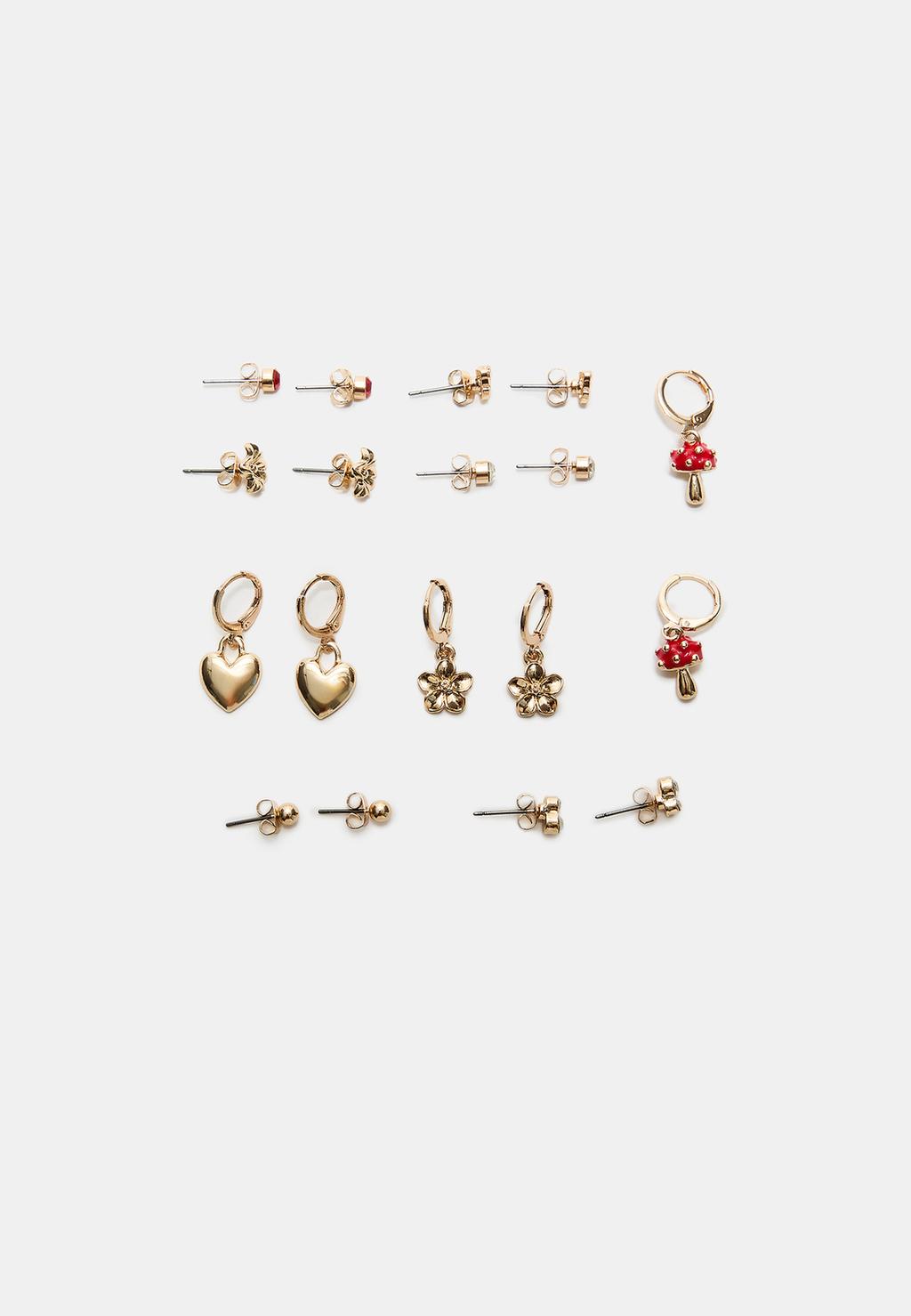 Set 9 pendientes mushroom