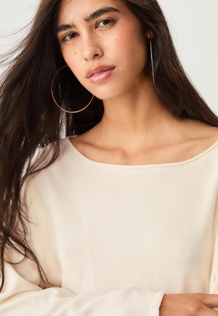 jersey crop cuello barco