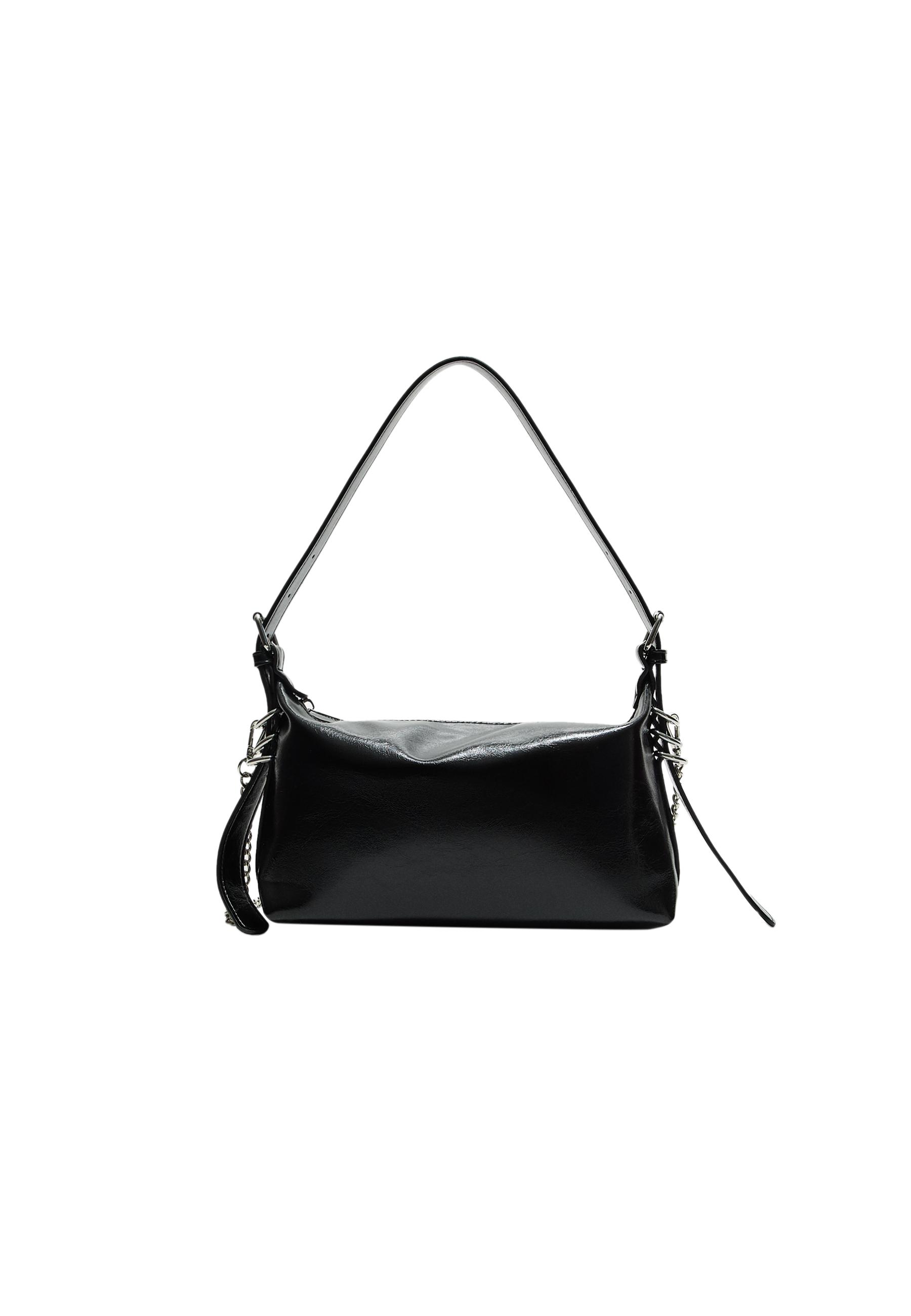 Shoulder bag with strap detail — Black