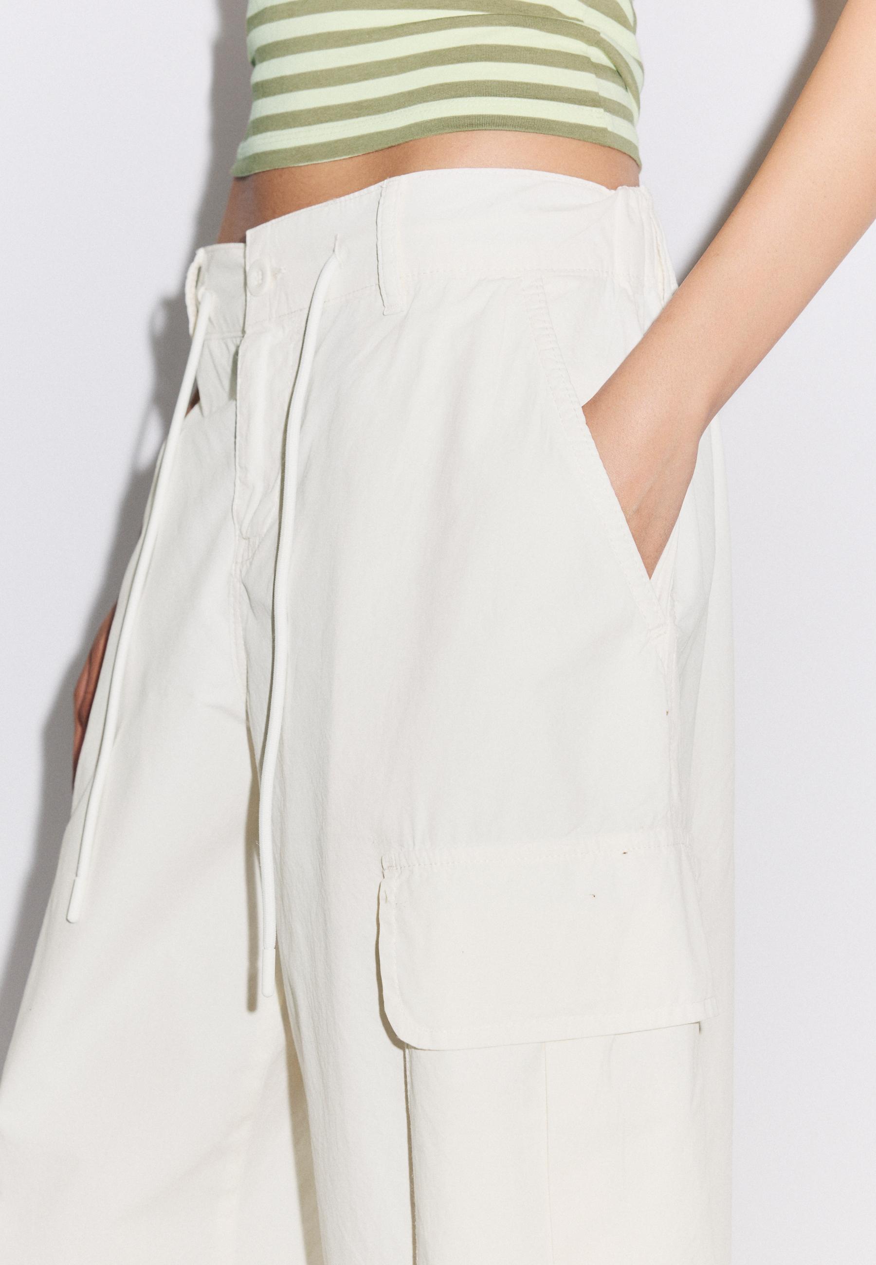 Poplin cargo trousers — Stone