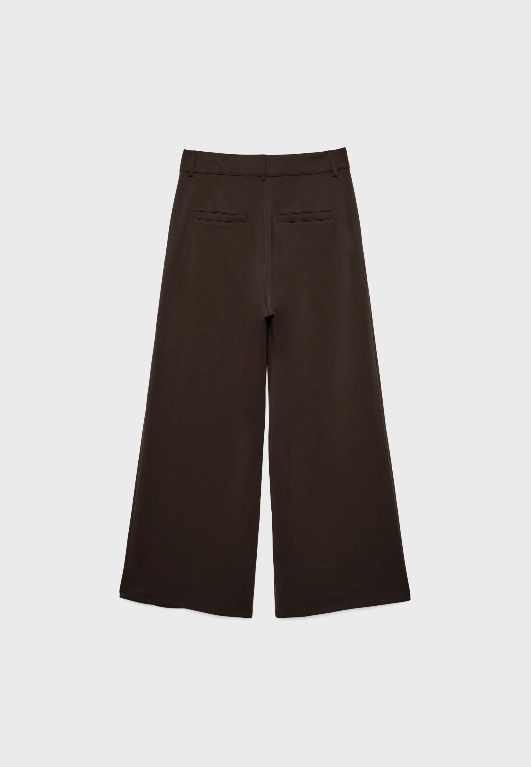 Soft-touch smart trousers — Brown (alternate view)