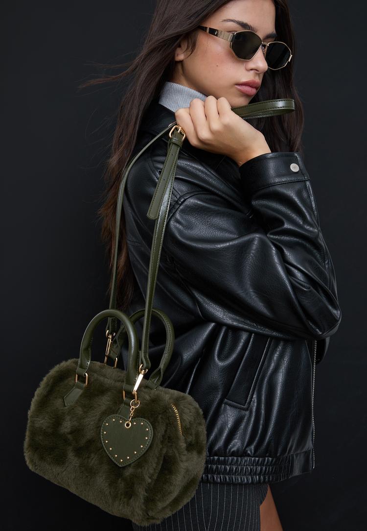 bolso bowling efecto pelo corazon