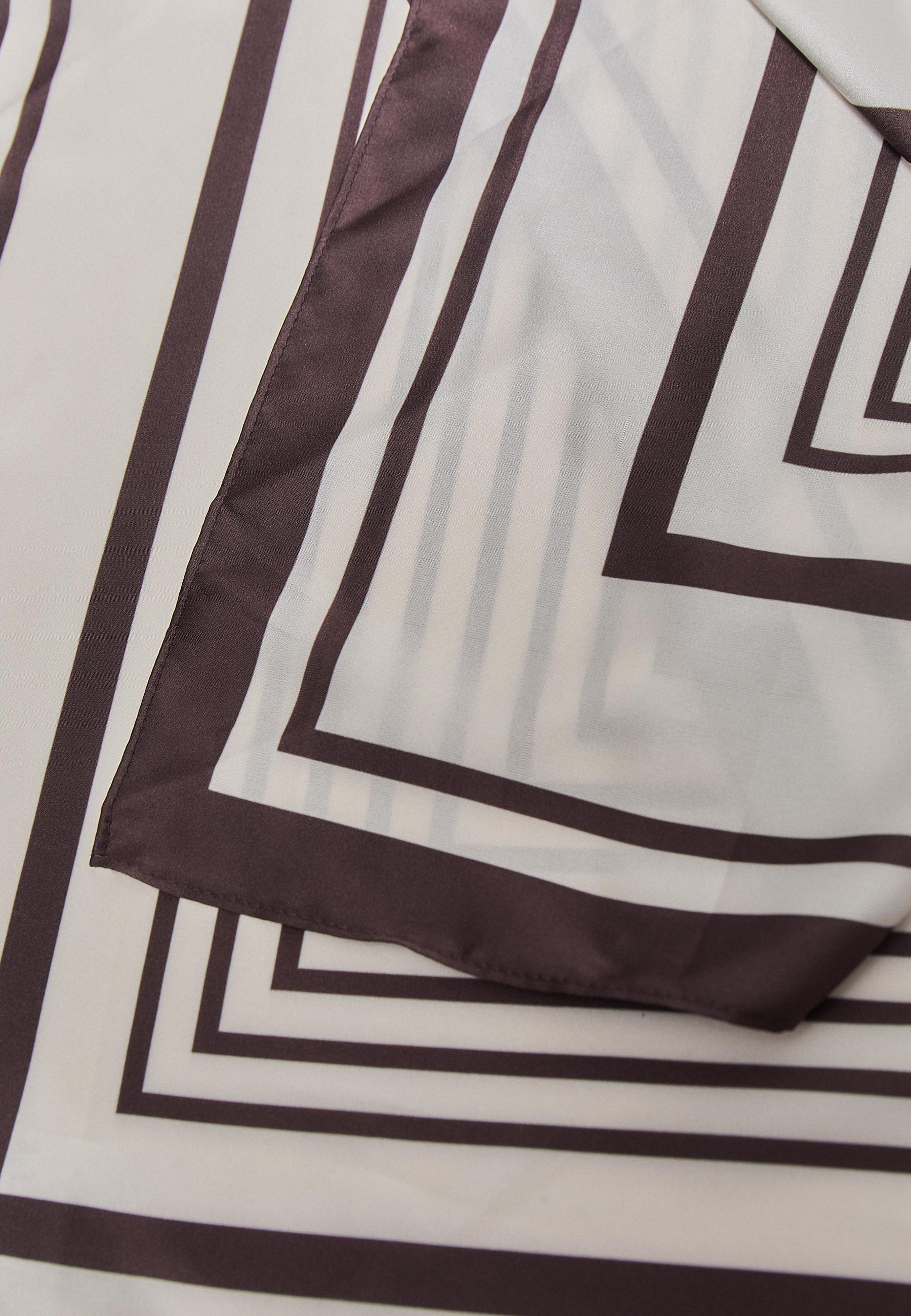 Checked line scarf — Ecru