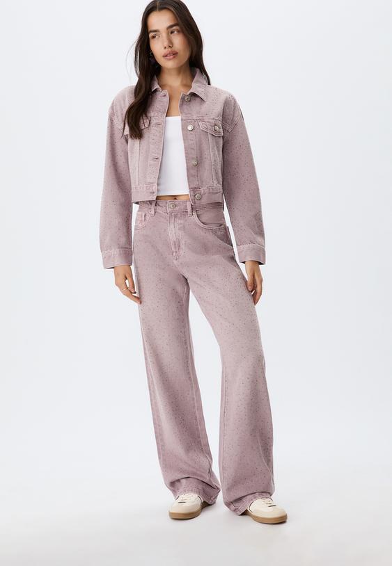 shimmer denim jacket