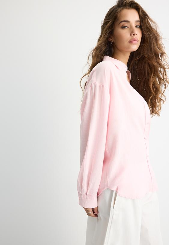 camisa fluida efecto lino