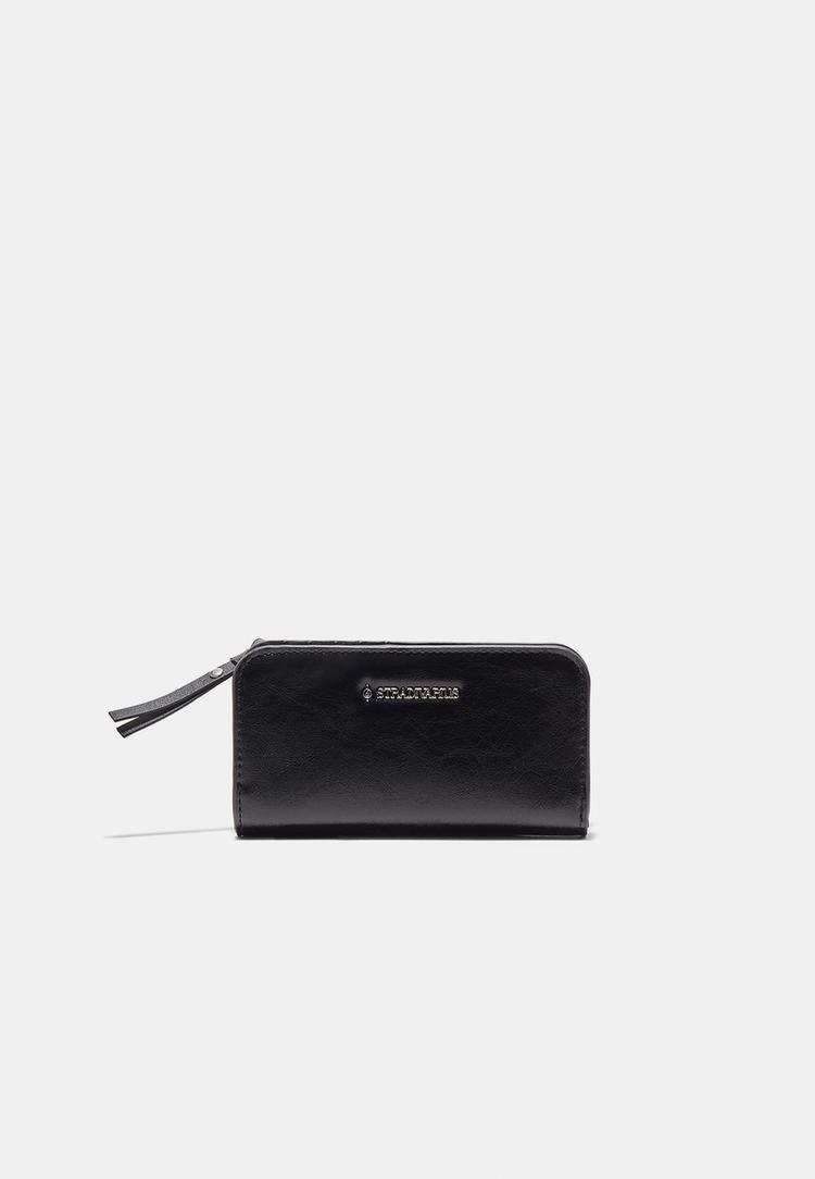 Stradivarius Πορτοφόλι Με Φερμουάρ Μαύρο Os