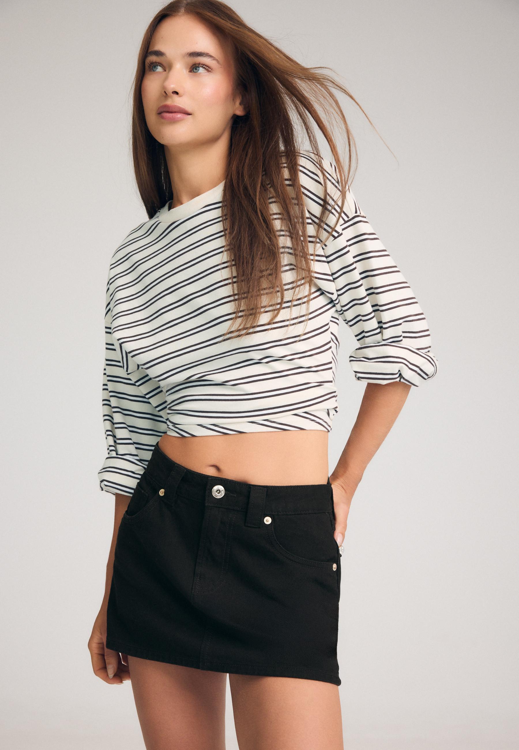 D62 denim skort — Black