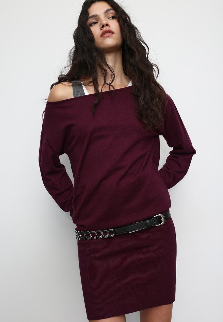 leather effect and chain belt