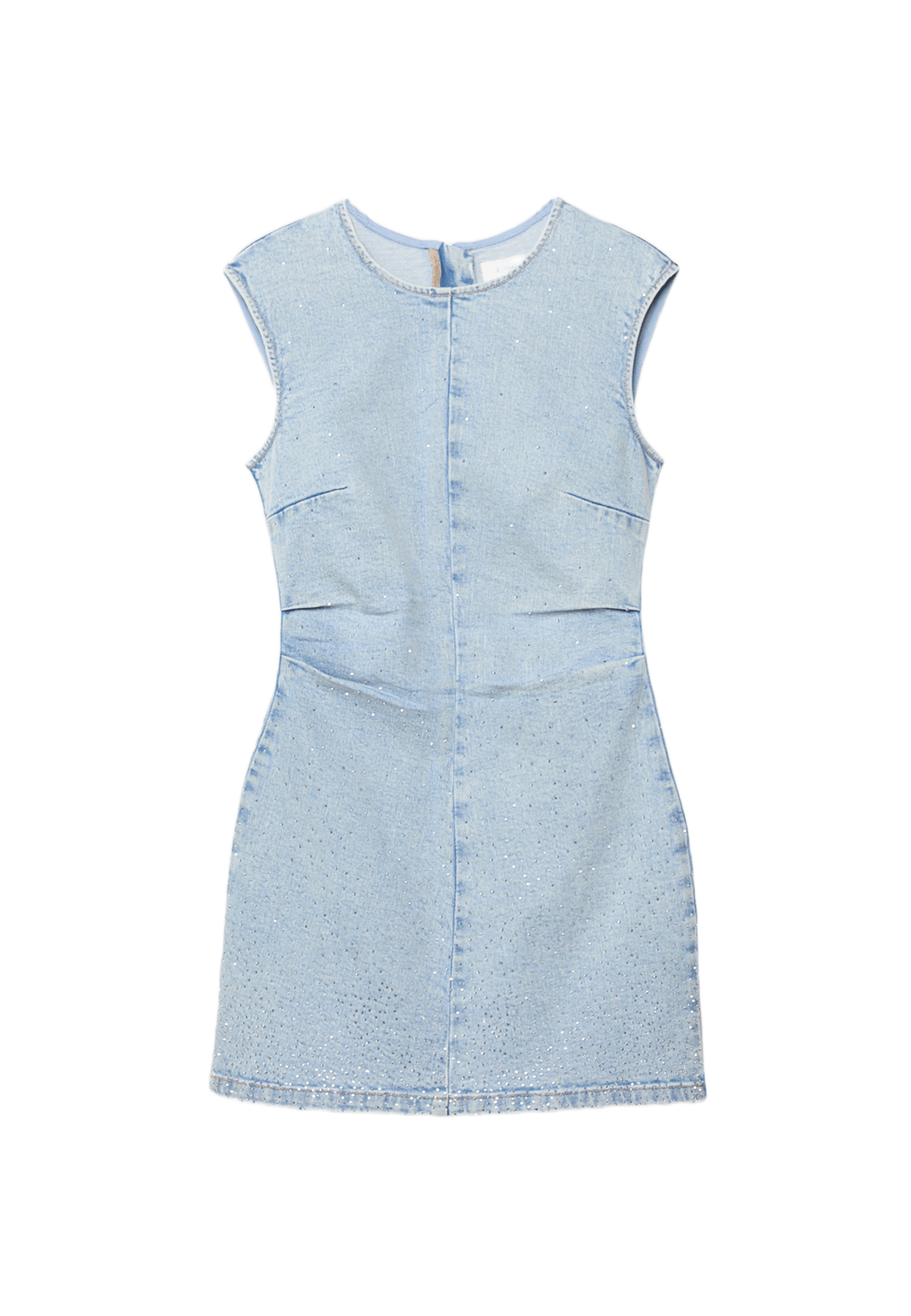 Payetli kısa denim elbise