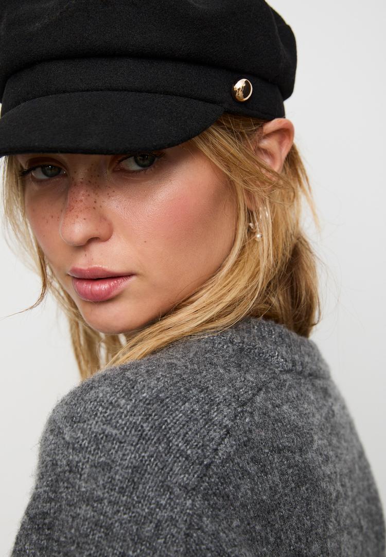 Stradivarius Καπέλο Με Τρουκς Μαύρο Os φωτογραφία